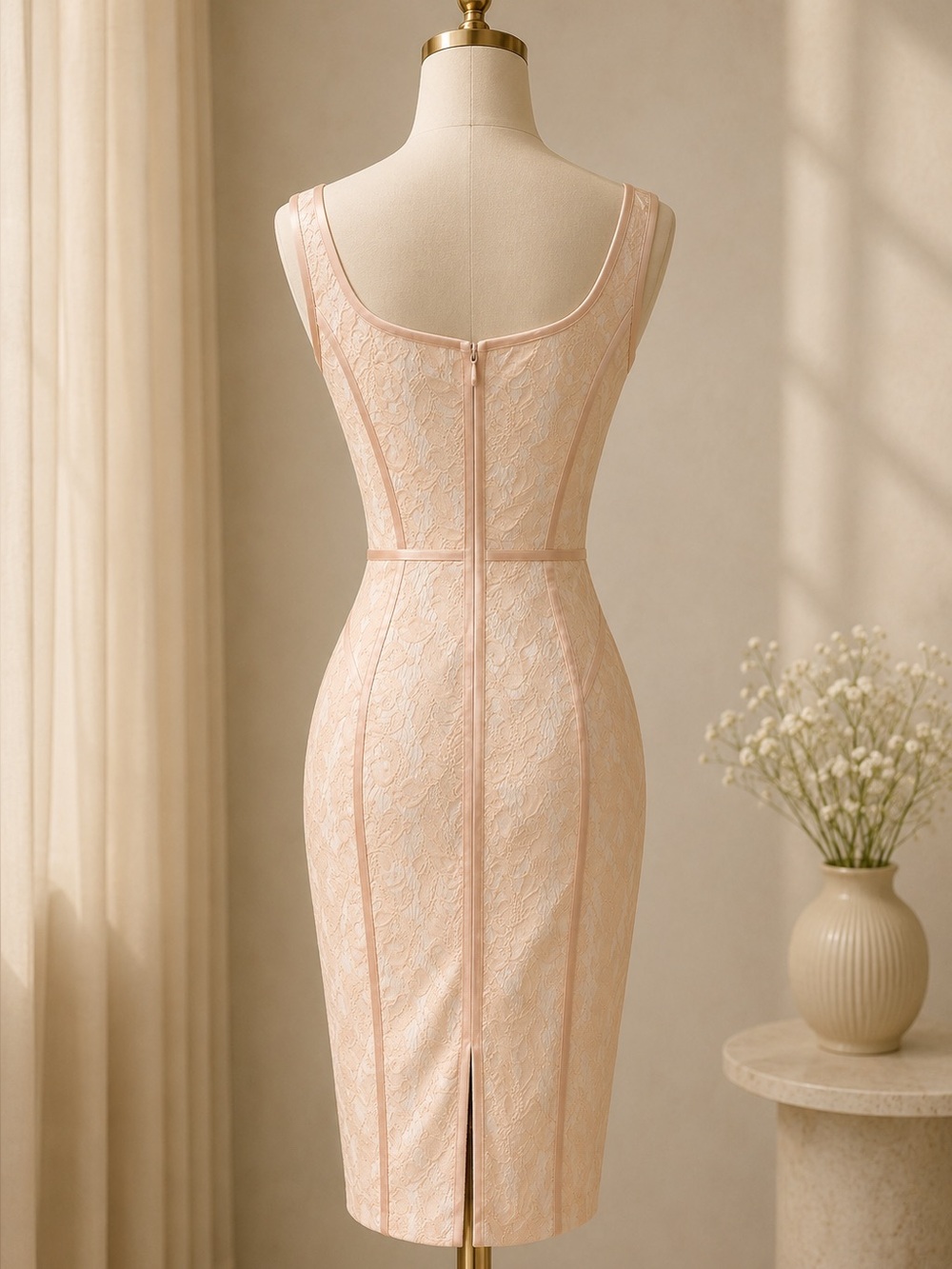 Cache Blush Lace Bodycon Cocktail Dress Size 0 Sheath Formal Wedding Guest - Picture 2 of 7